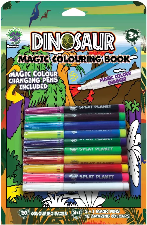 Książeczka z magicznymi mazakami Dinozaury - tantis.pl