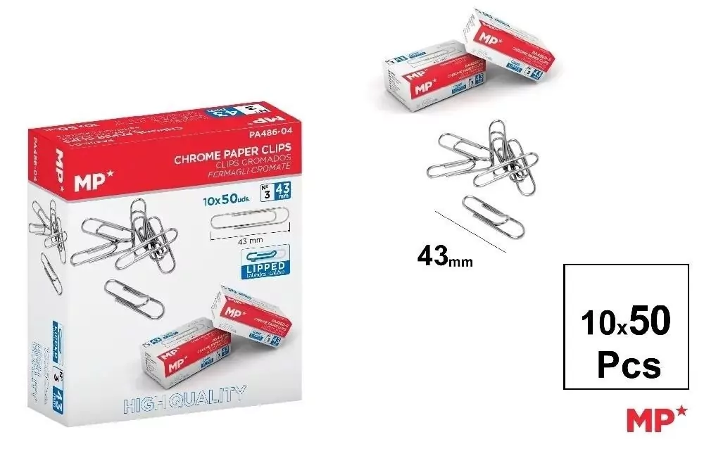 Spinacz srebrny 43mm 10x50szt - tantis.pl