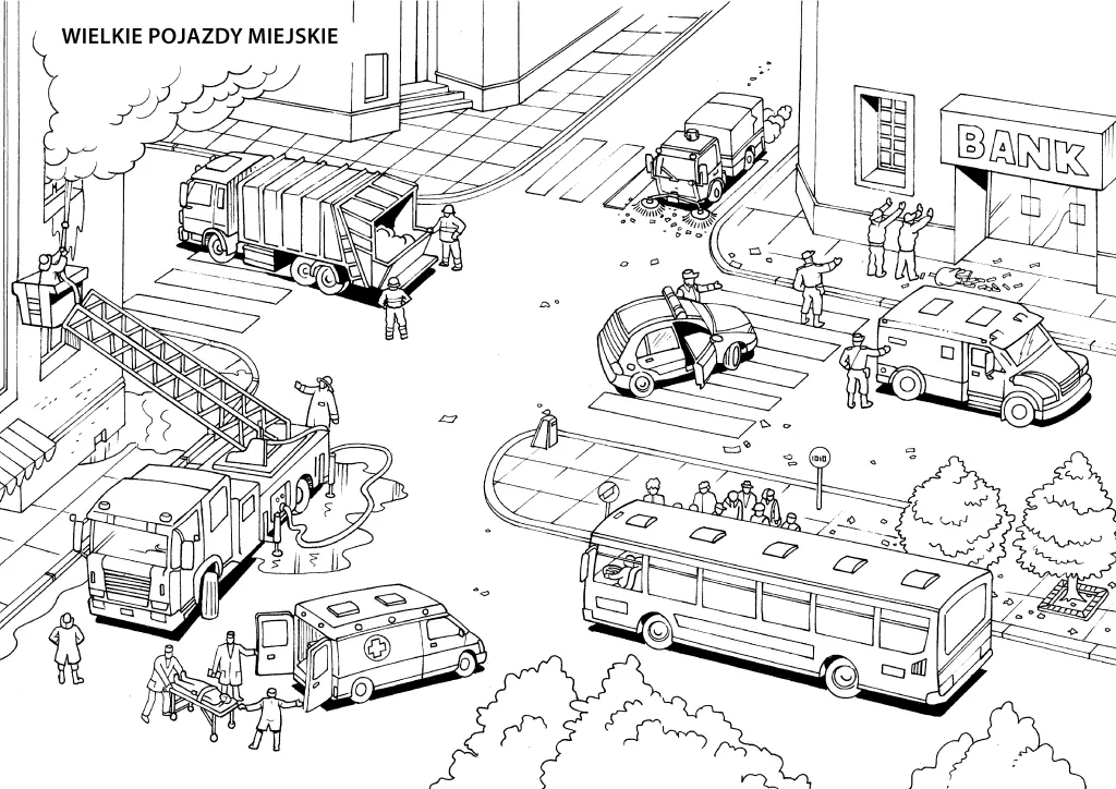 Kolorowanki poznawcze- Wielkie pojazdy - tantis.pl