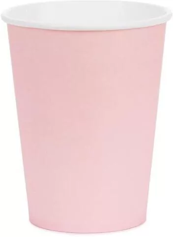 Kubeczki papierowe jasny różowy 250ml 6szt - tantis.pl