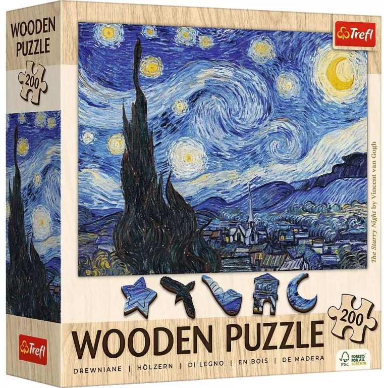 Gwiaździsta Noc. Puzzle drewniane 200 elementów - tantis.pl