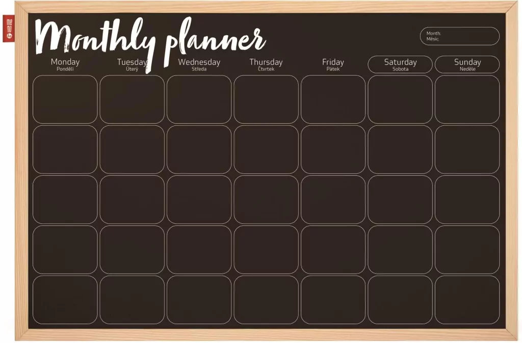 MemoBe. Tablica kredowa, czarna 60x40 cm - tantis.pl