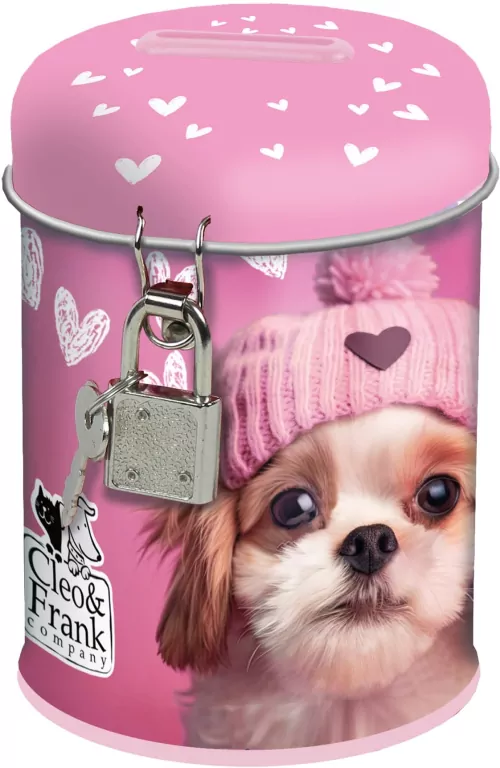 Skarbonka z kłódką Różowy szczeniak DERFORM - tantis.pl
