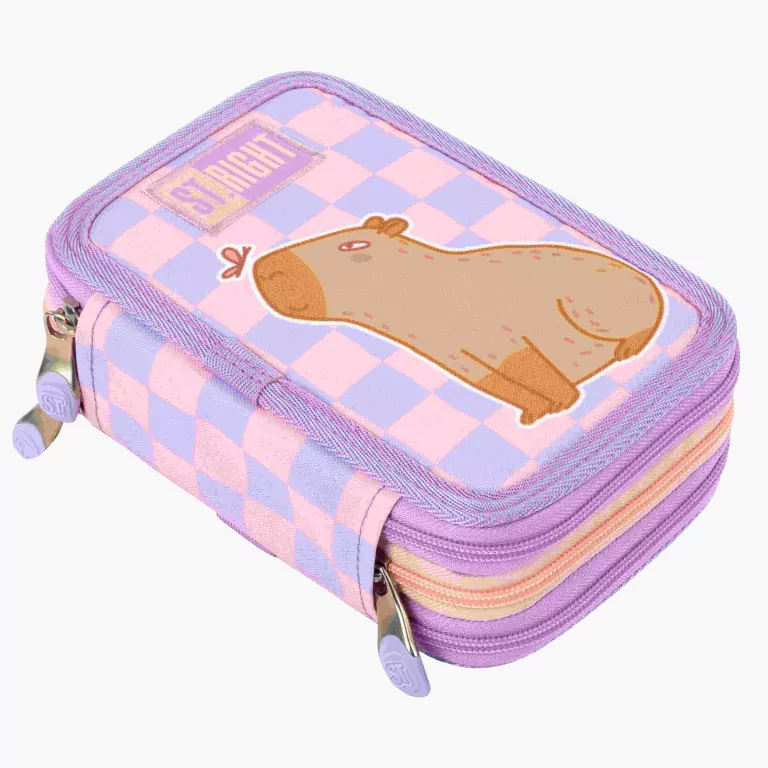Piórnik potrójny z wyposażeniem Chill Capybara - tantis.pl