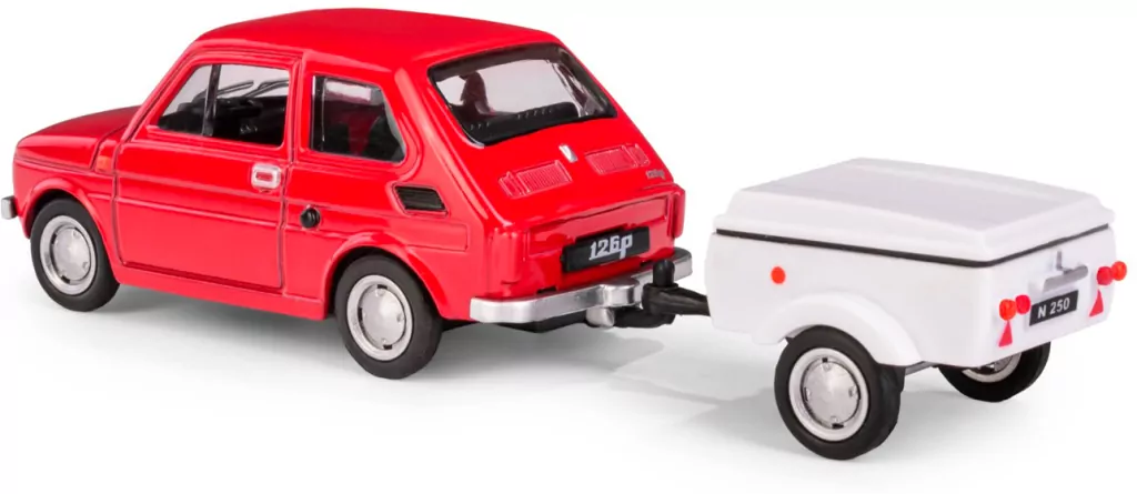 Fiat 126p + przyczepa Niewiadów Krótka czerwony - tantis.pl