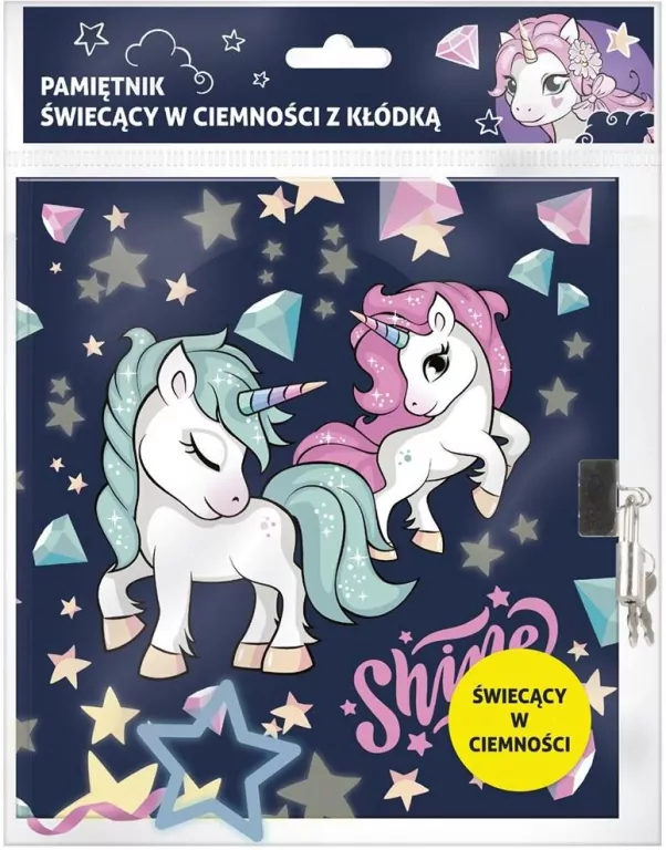 Derform. Pamiętnik świecący z kłódką jednorożec 14 - tantis.pl