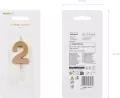 Świeczka urodzinowa 4,5cm. Cyfra 2. Złota - tantis.pl