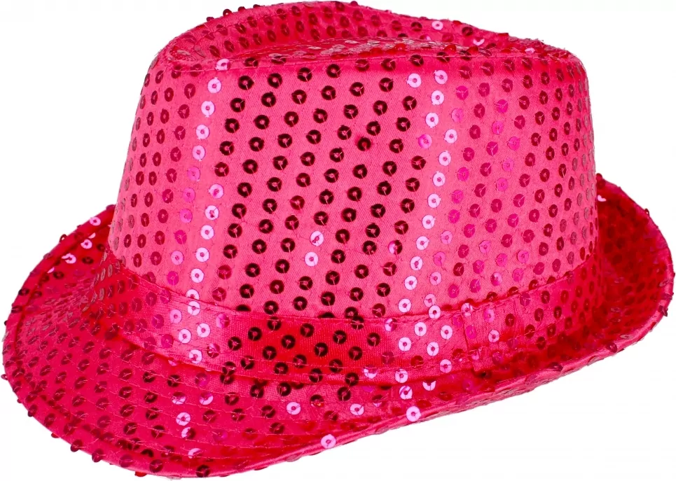 Kapelusz. Cekiny różowy - tantis.pl
