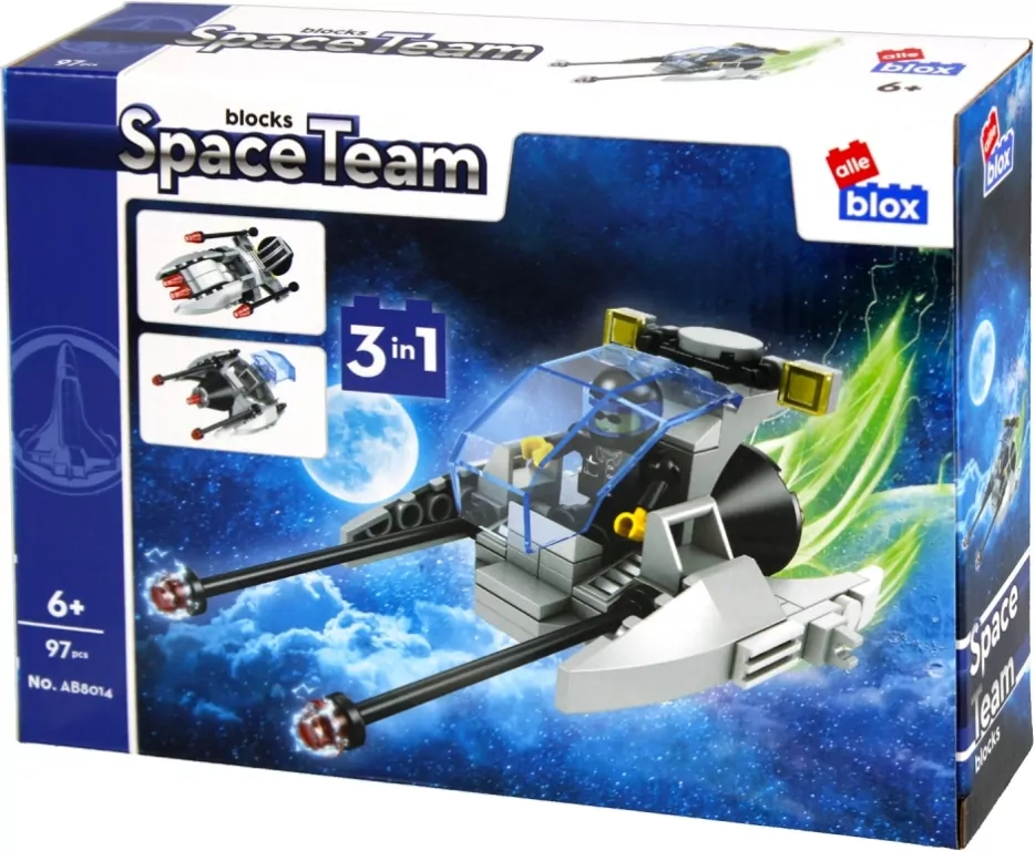 Klocki konstrukcyjne Space 97 elementów ALLEBLOX - tantis.pl