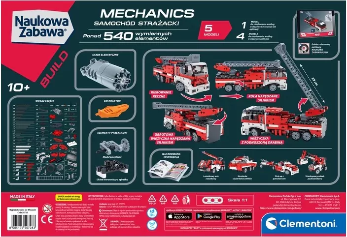 Laboratorium mechaniki. Samochód strażacki Clementoni - tantis.pl