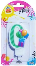 Świeczka urodzinowa "0" z balonikami