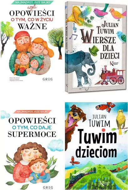 Pakiet: Opowieści o tym, co w życiu ważne/Wiersze dla dzieci/Opowieści o tym, co daje supermoce/Tuwim dzieciom - tantis.pl