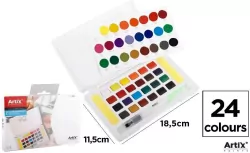 Farba akwarelowa z pędzlem wodnym 24 kolory