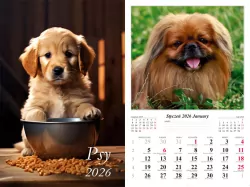 Kalendarz 2026 ścienny Psy