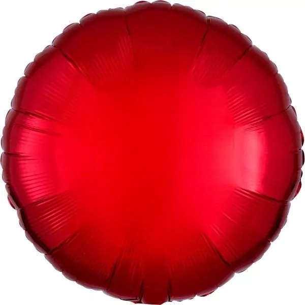 Balon foliowy metalik czerwony okrągły 43cm - tantis.pl