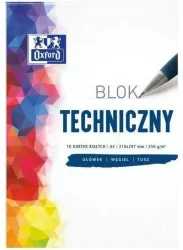 Blok techniczny A4/10K 250G, biały. 20 sztuk