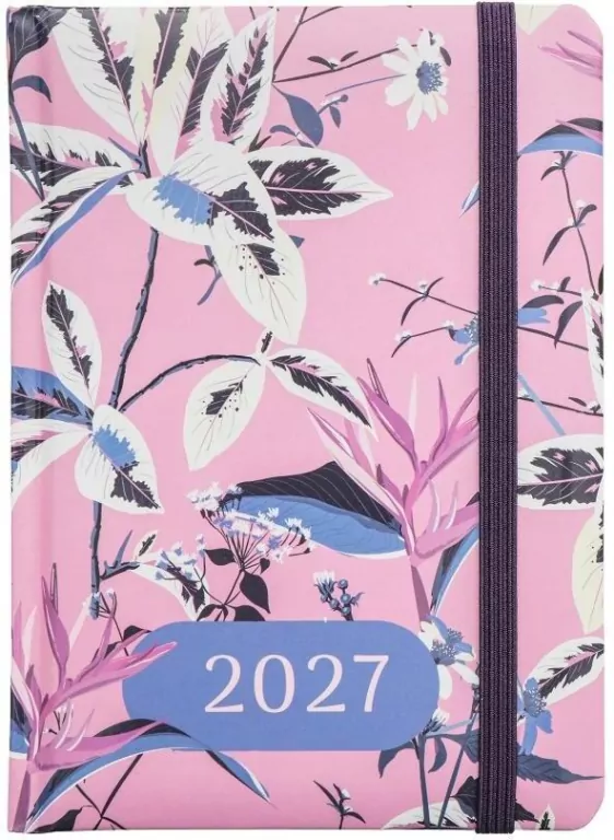 Terminarz 2027 tygodniowy B6+ Kwiaty gumka MIX - tantis.pl