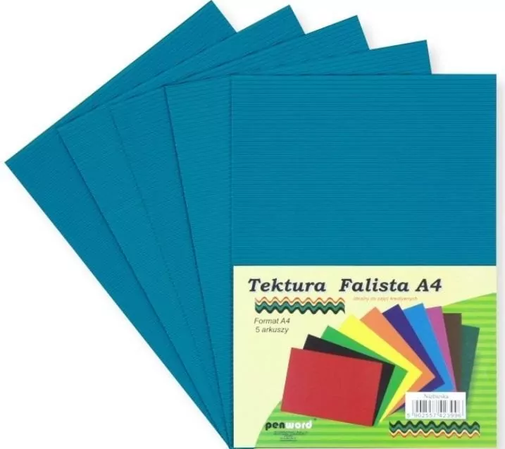 Tektura A4 falista niebieska 5szt - tantis.pl