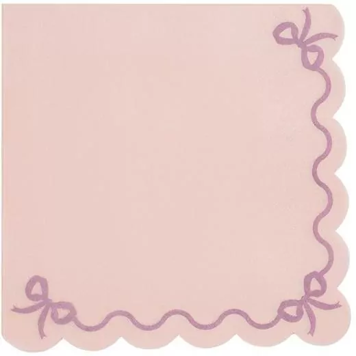 Serwetki z falbanką jasnoróżowy 33x33cm - tantis.pl