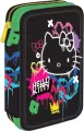 Piórnik podwójny z wyposażeniem Hello Kitty Jumper 2 Black Neon - tantis.pl