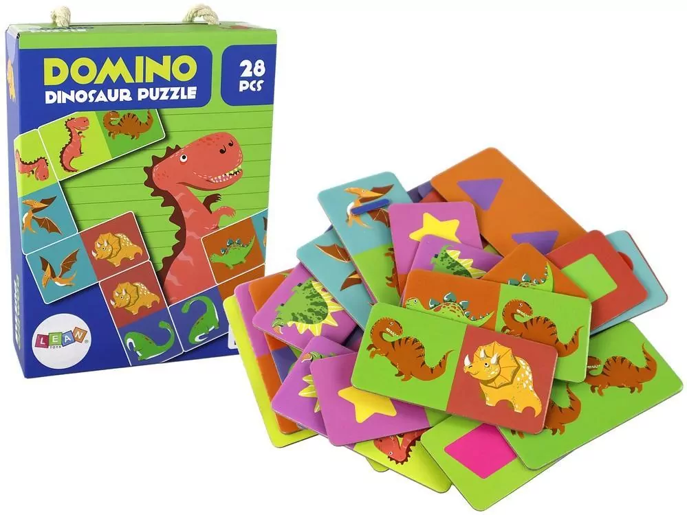 Domino dwustronne Dinozaury 10x5cm 28el - tantis.pl