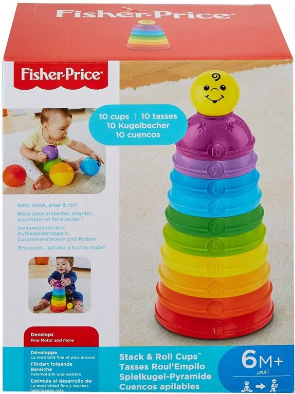 Mattel. Fisher-Price Okrągłe kubeczki do układania W4472 - tantis.pl