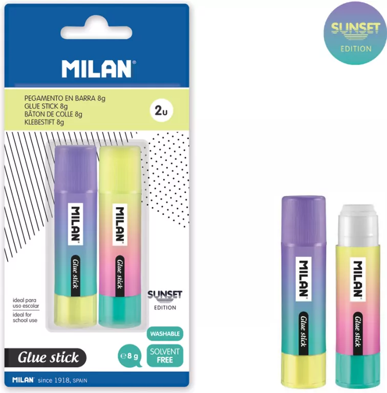Klej w sztyfcie Milan SUNSET 8g 2 sztuki na blistrze - tantis.pl