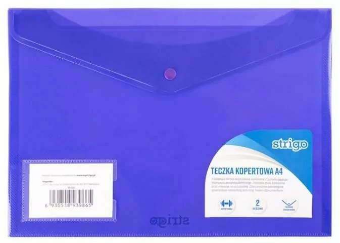 Teczka kopertowa A4. Fioletowa z kieszeniami - tantis.pl