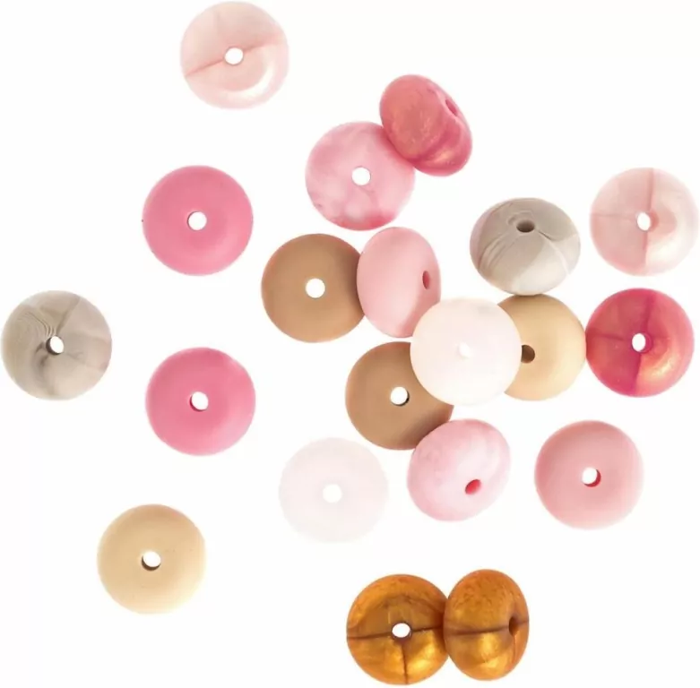Koraliki silikonowe quartz rose 20szt - tantis.pl
