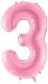 Balon foliowy 3 różowy 86cm - tantis.pl