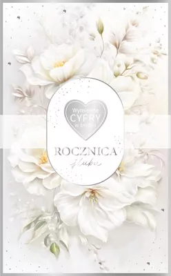 Karnet Rocznica Ślubu wymienne cyfry