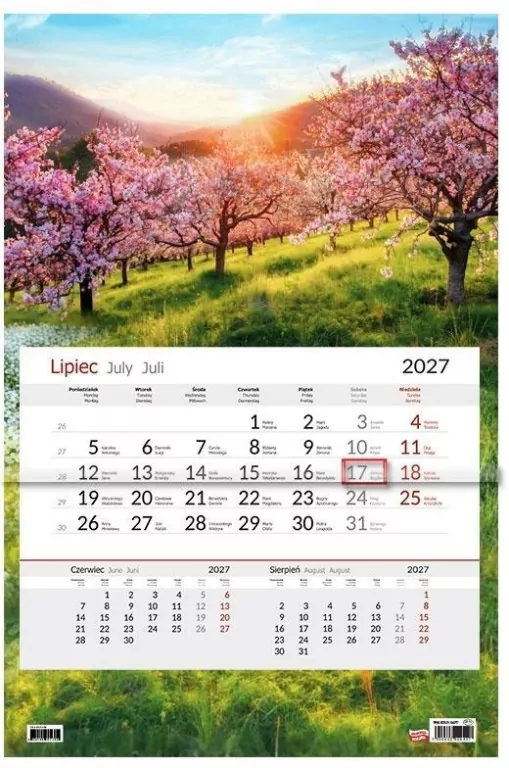 Kalendarz 2027 jednodzielny Drzewka - tantis.pl