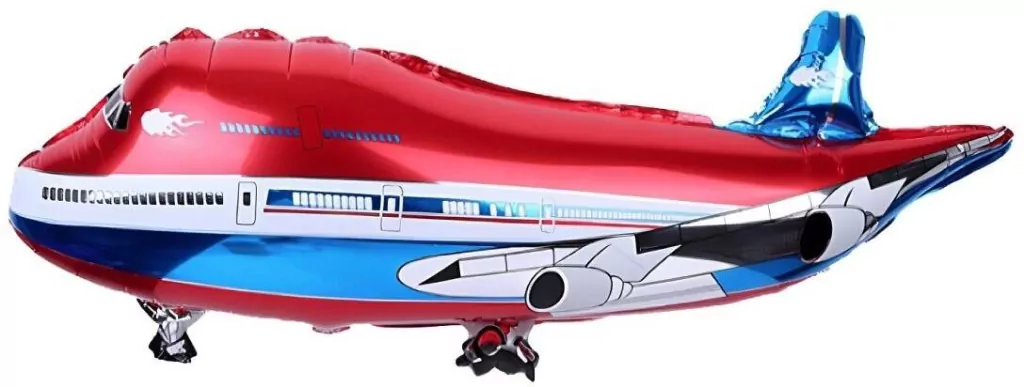 Balon foliowy Samolot czerwony 28x75cm - tantis.pl