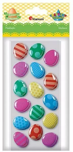 Naklejki wypukłe miękkie pisanki 20x25mm mix - tantis.pl