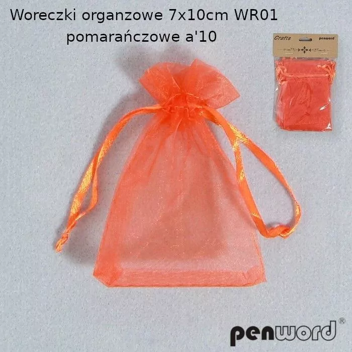 Woreczki organzowe 7x10cm. Pomarańczowe - tantis.pl