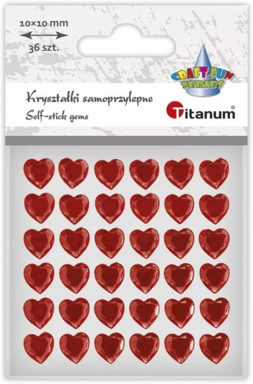Kryształki samoprzylepne serca Walentynki - tantis.pl