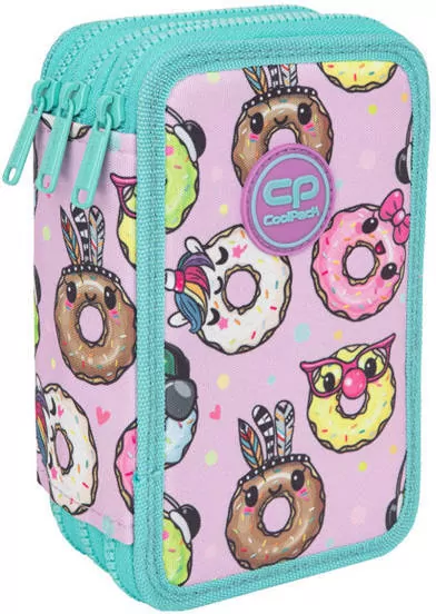 Piórnik potrójny z wyposażeniem Coolpack Jumper 3 Happy Donuts - tantis.pl