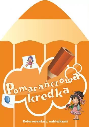 Pomarańczowa kredka Kolorowanka z naklejkami - tantis.pl