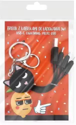 Brelok z kabelkami do ładowania kotek 3w1