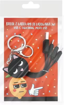 Brelok z kabelkami do ładowania kotek 3w1