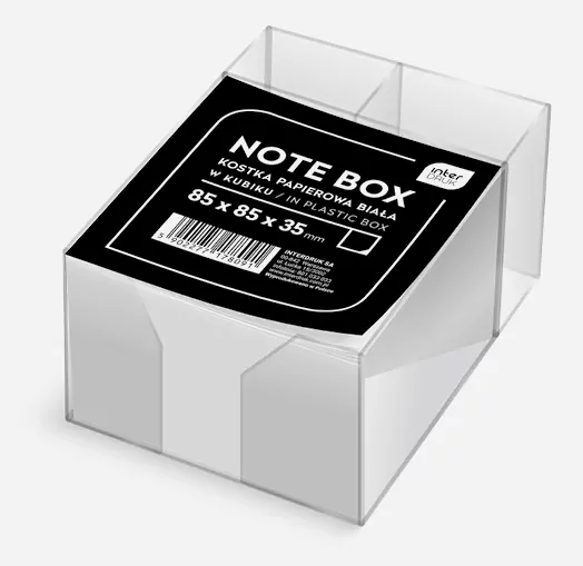 Kostka papierowa biała 85x85x35 mm w kubiku - tantis.pl
