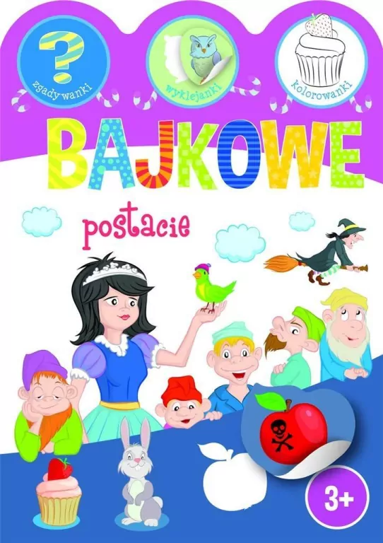 Bajkowe postacie. Zgadywanki, wyklejanki, kolorowanki - tantis.pl
