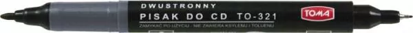 Pisak do CD permium dwustronny czarny 321 p20 TOMA, cena za - tantis.pl