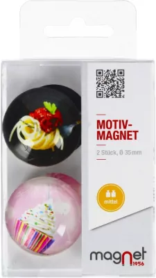 Magnes szklany Spaghetti/babeczka Kopuła 3,5 cm