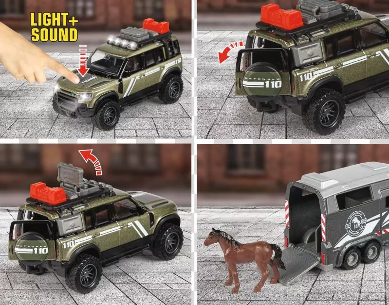 Majorette Land Rover zestaw dżokeja 25cm - tantis.pl