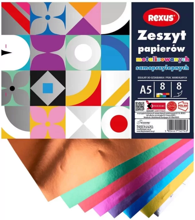 PAPIER KOLOROWY SPRZYL A5/8K METALC 114214 BEN - tantis.pl