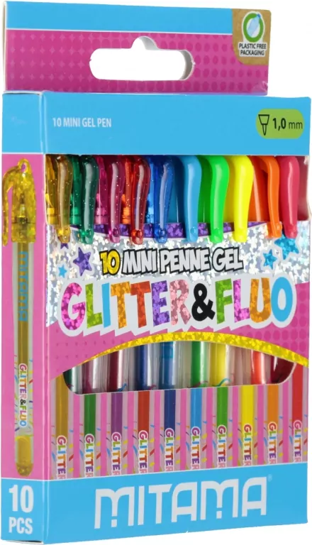 Długopisy mini żelowe 10 kolorów - tantis.pl