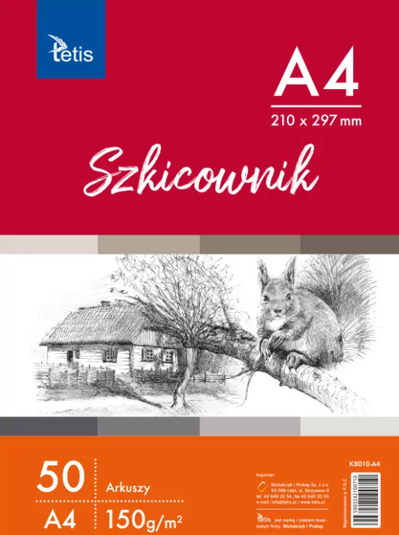 Szkicownik A4 150g 50ark - tantis.pl