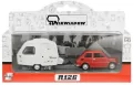 Fiat 126p + przyczepa Niewiadów Kemping czerwony - tantis.pl