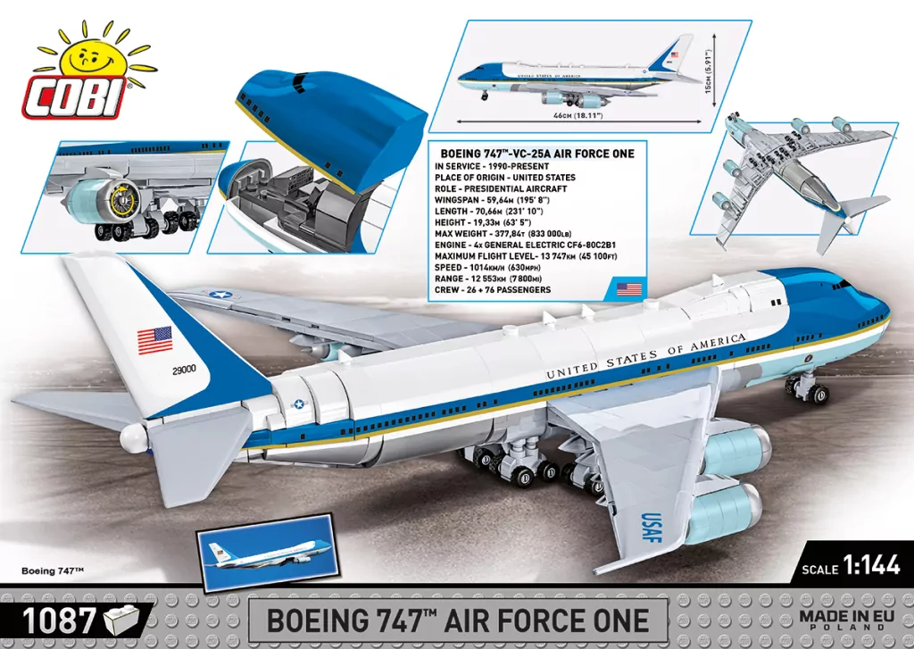 Klocki Cobi. Boeing 747 Air Force One - tantis.pl
